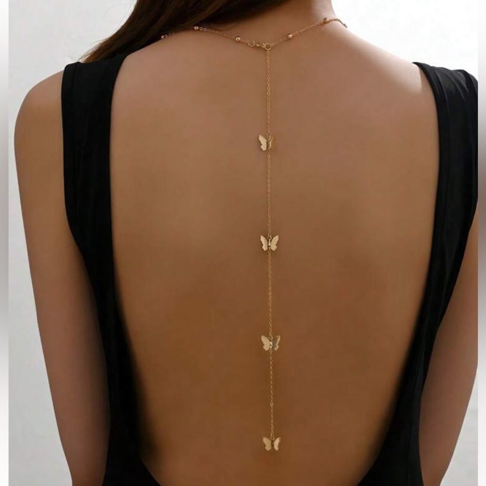 Gold Butterfly Necklace  #1934